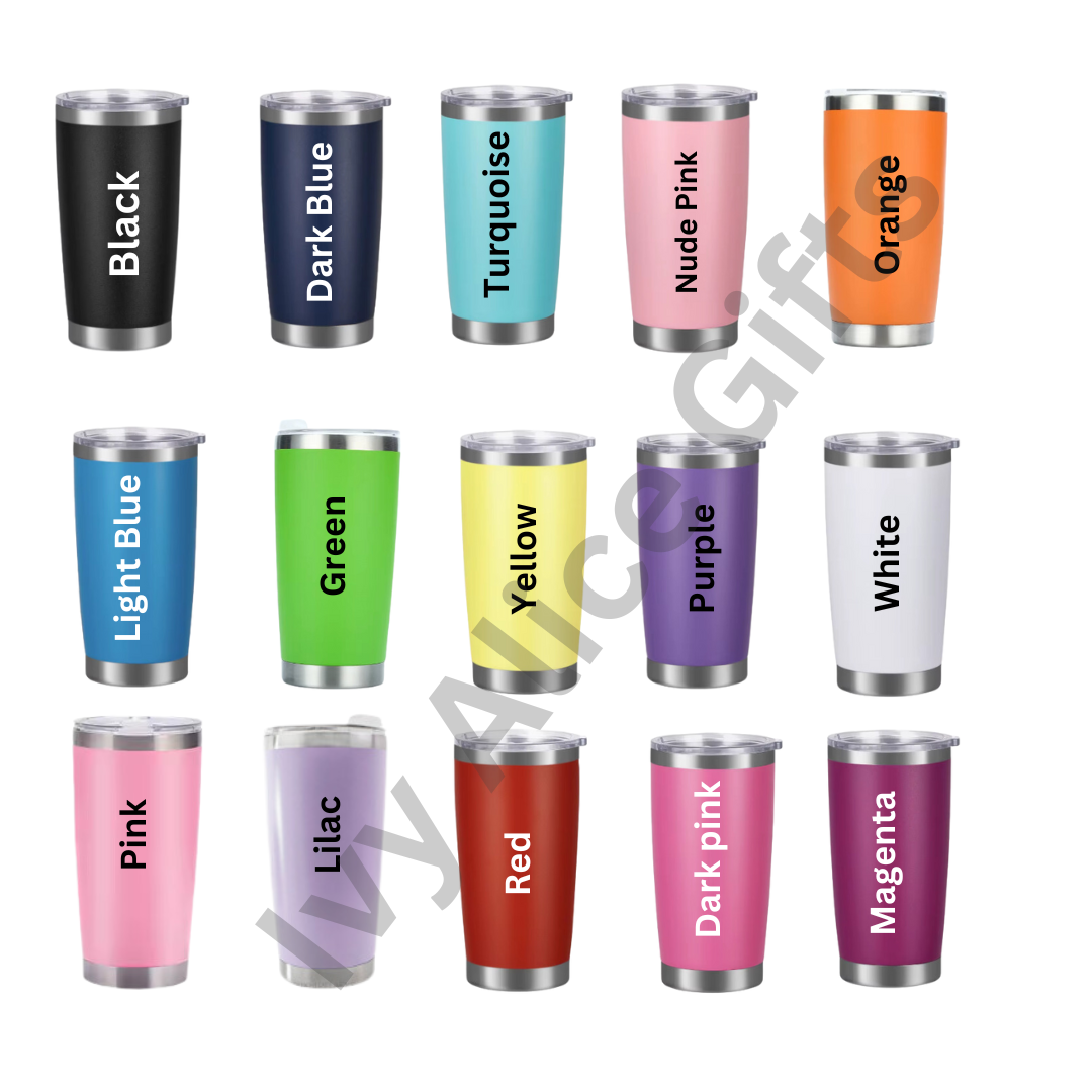 Personalised Large Name Thermos Insulated Cup Travel Mug Coffee Tea Flask Custom