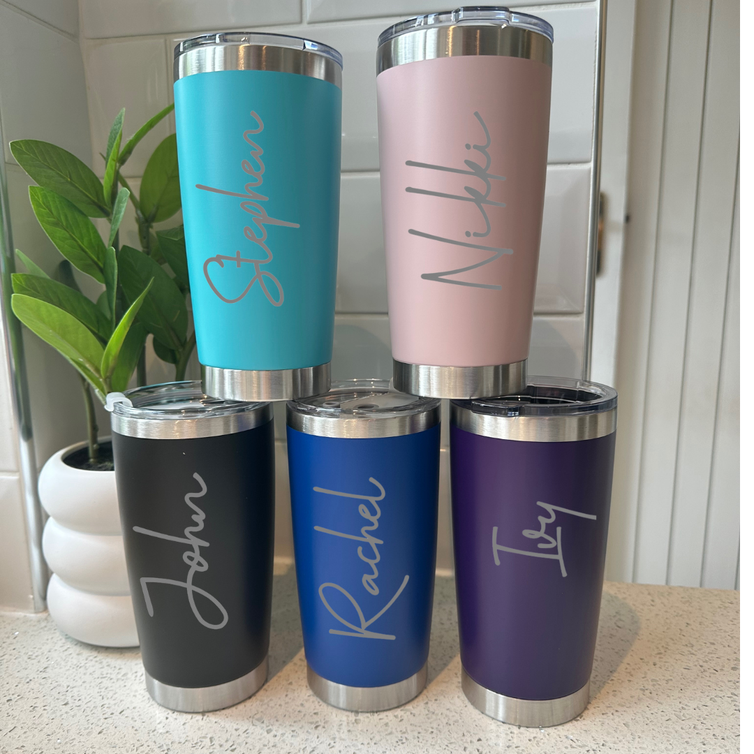 Personalised Large Name Thermos Insulated Cup Travel Mug Coffee Tea Flask Custom