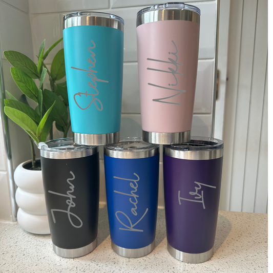Personalised Large Name Thermos Insulated Cup Travel Mug Coffee Tea Flask Custom